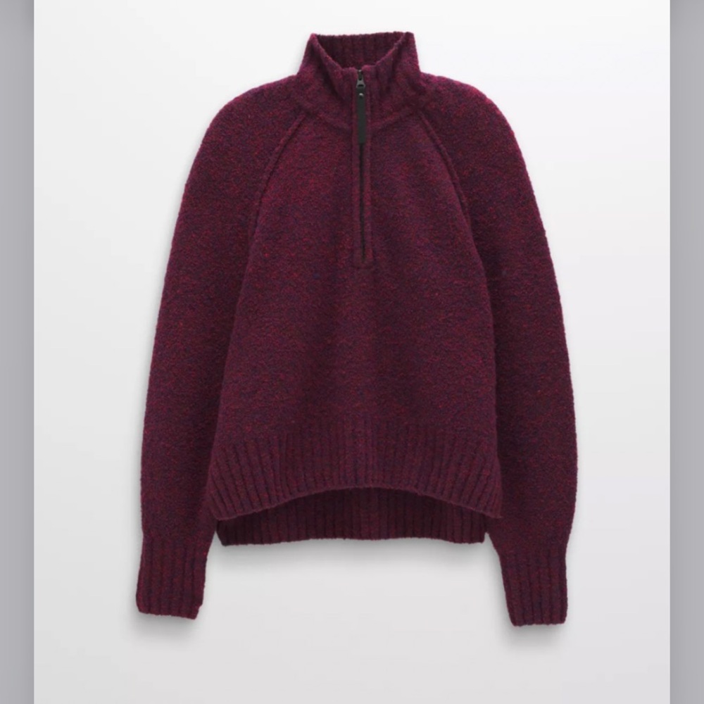Prana Women's Plum Half-Zip Turtleneck Sweater